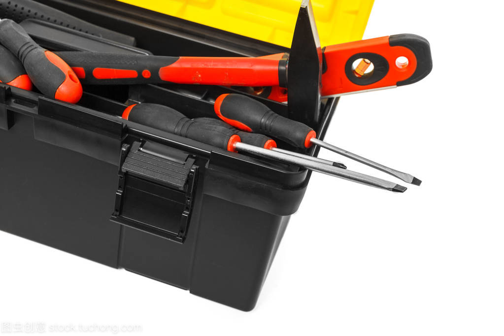 白色背景分離式五金工具包 專業工具收納與便捷組合